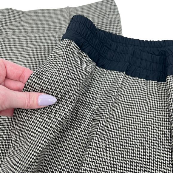 THAKOON Smocked Waist Wide Leg Pull On Trouser Brown Combo Houndstooth Sz 6 NEW - Picture 8 of 15